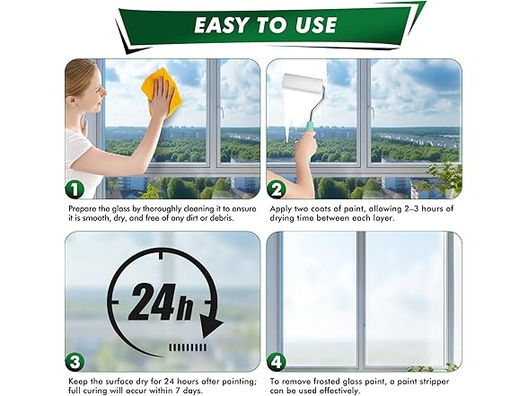 Meuvcol Frosted Glass Paint - Privacy Window Pa