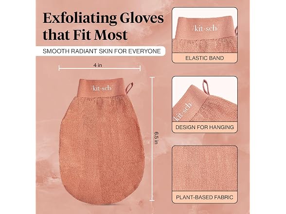 Kitsch Exfoliating Glove – Exfoliating Mitt 2pc