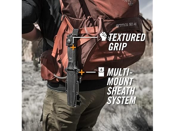 Gerber Gear StrongArm - Fixed-Blade Camping & Hunting Knife with Striking Pommel & Sheath - Premium Survival Gear - Made in USA - Coyote Brown, Serrated Edge (Open Box)