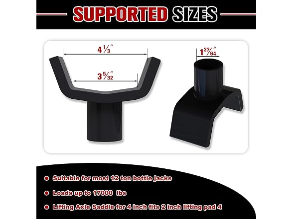 Bottle Jack Adapter Lifting Saddle 12 Ton Safe Steel 3"-4"