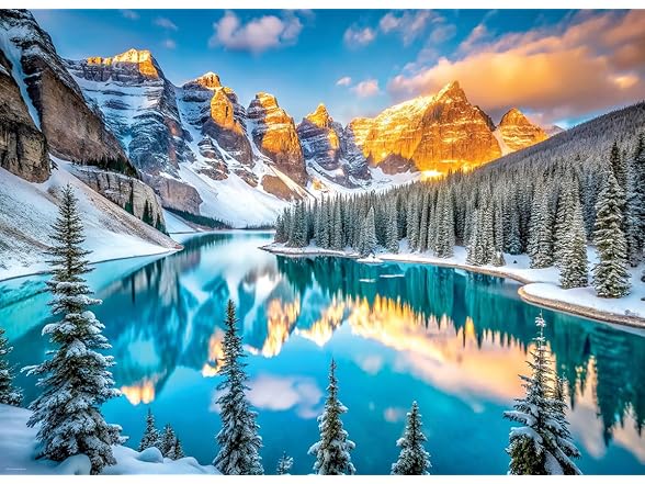 Lake Moraine in Winter 1000 Puzzle