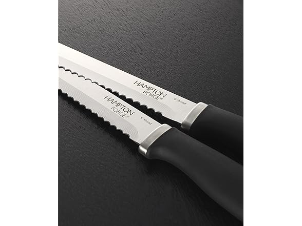Hampton Forge Silverware Set, Epicure Bread Knives 2 Piece