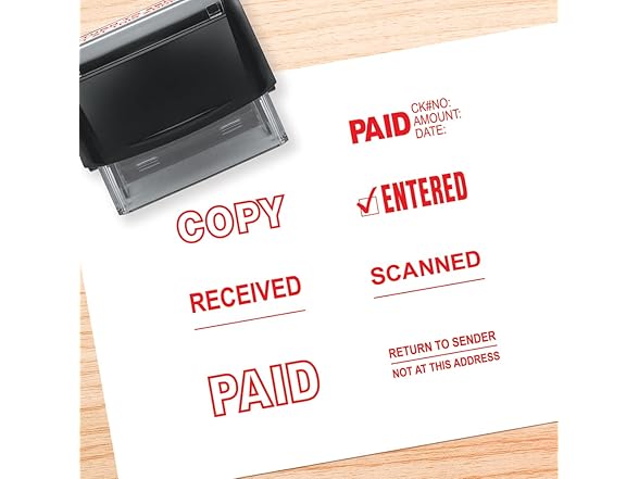IDEAL Self Inking Stamp - Text: Paid