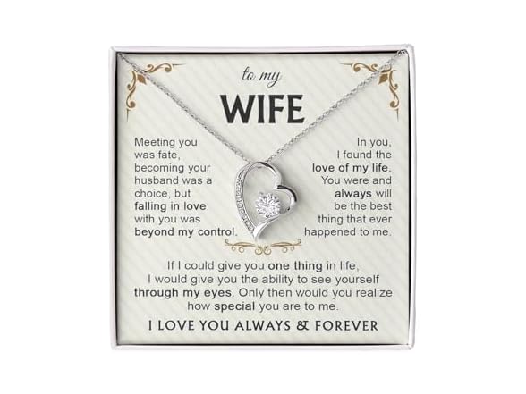 To My Wife Love Necklace 14k white gold