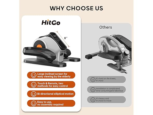 HitGo 2-in-1 Under Desk Elliptical