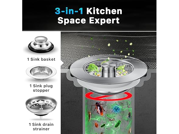 Dimflue Stainless Steel Sink Strainer