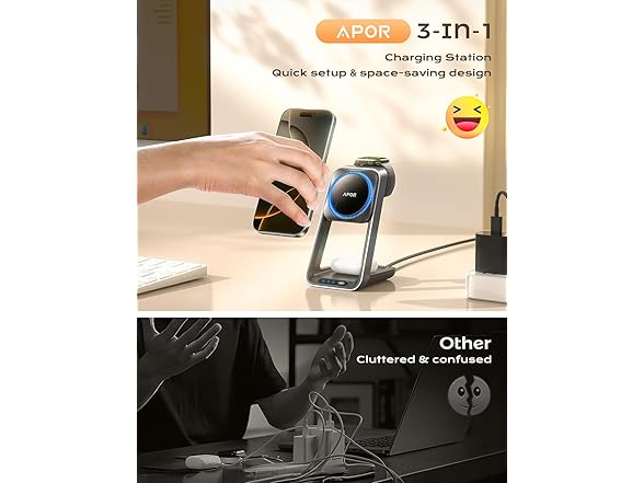 3-in-1 Magsafe Wireless Charging Station for Apple Devices