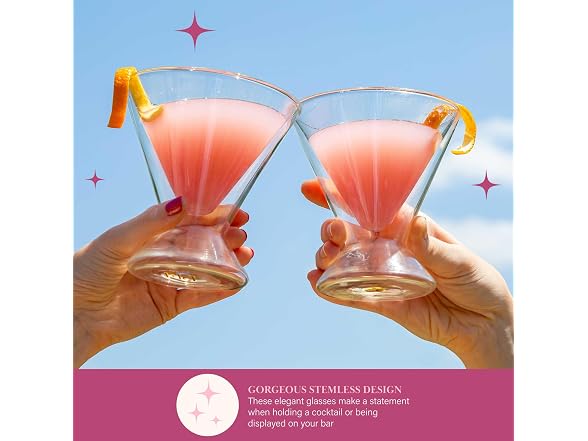 Paris Hilton 2-Piece Martini Glass Set Clear