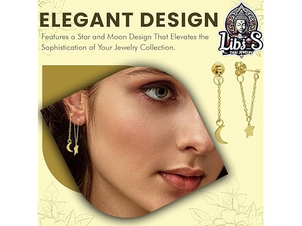 Gold Plated Celestial Stud Earrings
