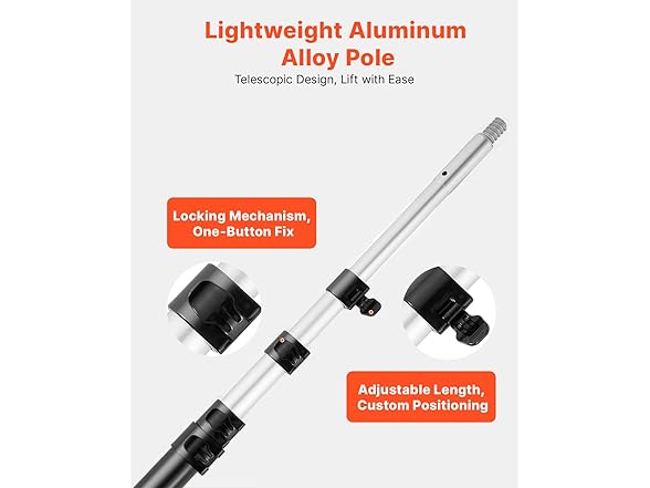 VEVOR Manual Pole Saw, 4.9-20 ft
