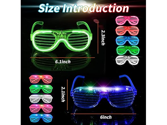 Wyuuyaa 80 Pack LED Light Up Glasses