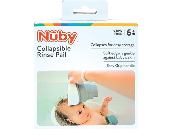 Nuby Collapsible Rinse Pail for Baby Bath Time