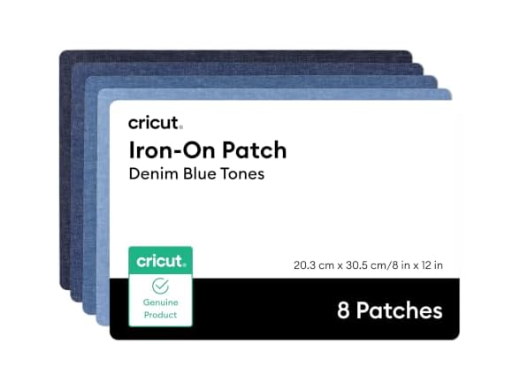 Cricut Iron-On Patch, Denim Blue Tones