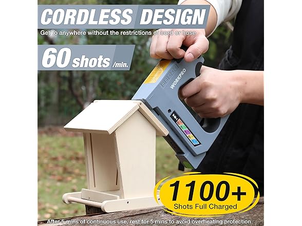 WORKPRO 5 in 1 Cordless Staple Gun