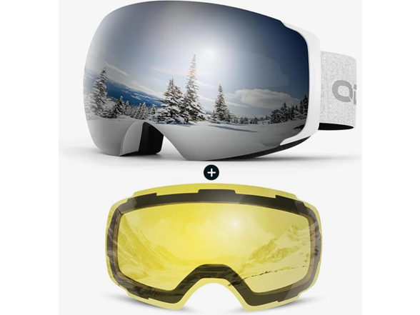 Odoland Anti-Fog Magnetic Ski Goggles