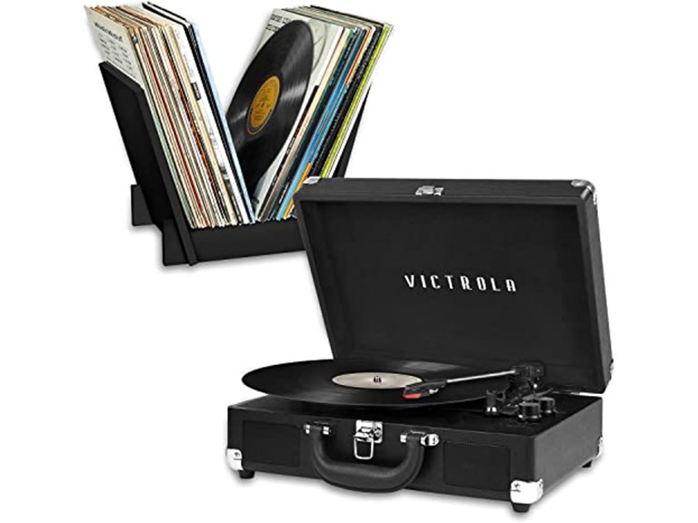 (NEW) Victrola Journey+ Bluetooth Suitcase Record Player & Stand
