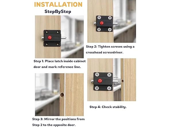 4pk Spring Bolt Door Latches ABS