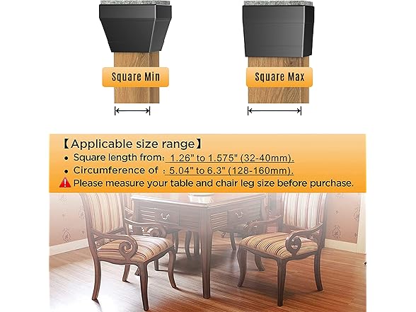 CHWM 24 PCS Square Chair Leg Floor Protector