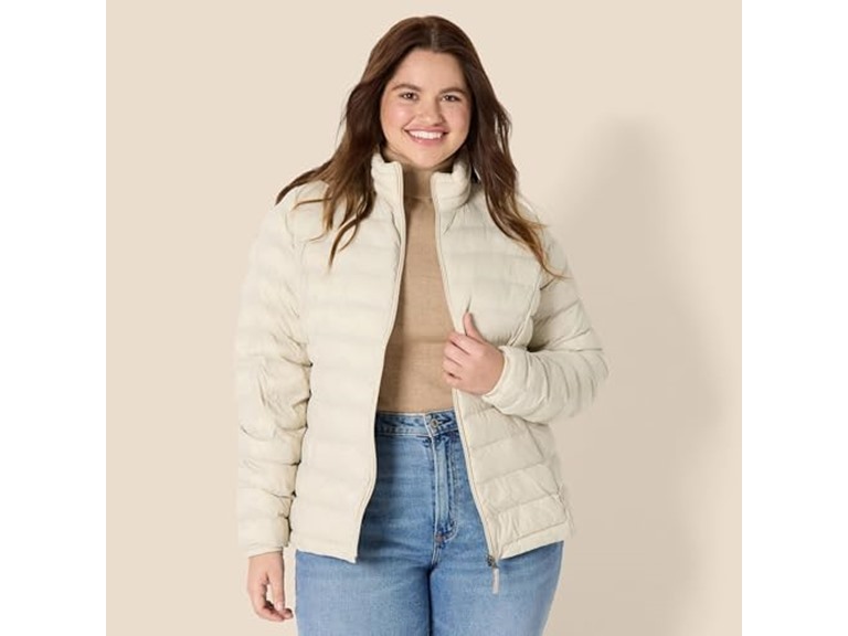 Amazon Essentials Womens Water Resistant Packable Puffer Jacket