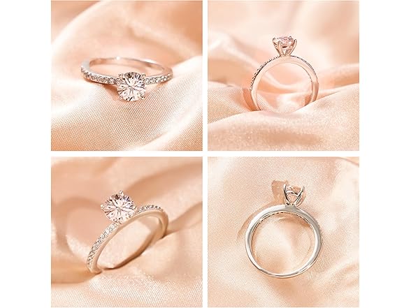 QUEENOU Moissanite Engagement Rings Size 6