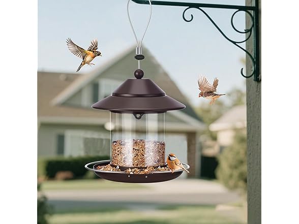 MAXDORIA Hanging Metal Roof Bird Feeder