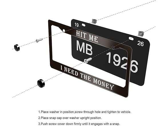 Hit Me Need Money License Plate Frame