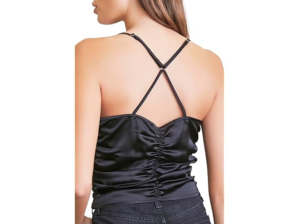 Forever 21 Women's (M) Ruched Satin Crisscross Cam