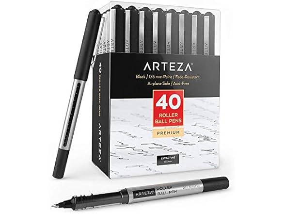 ARTEZA Rollerball Pens, 40 Pack, 0.5mm