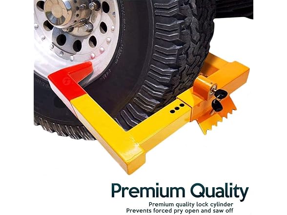 Zone Tech WL0003 Wheel Clamp Chock Lock Red/Yellow