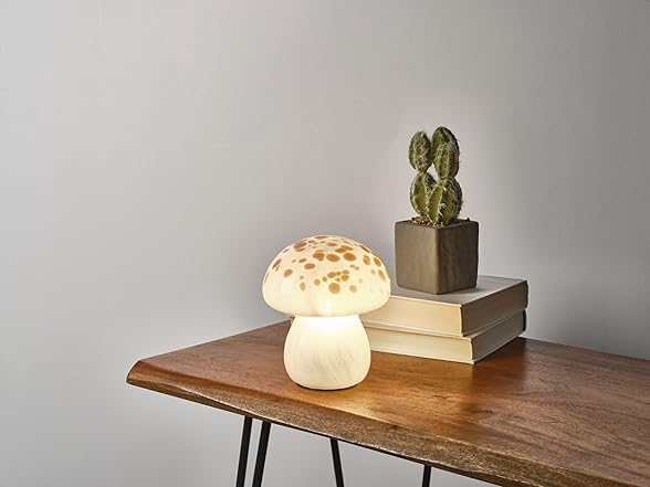 Amber Glass LED Mushroom Light