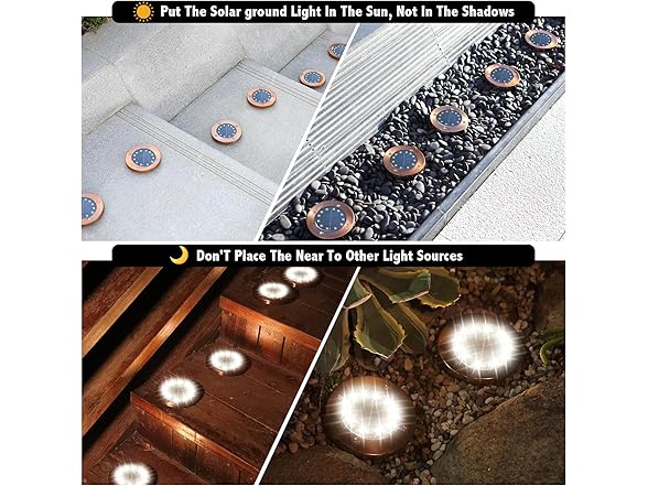 JKIMK Solar Ground Lights Outdoor Water