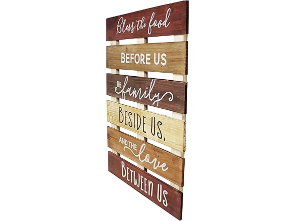 Rustic Bless The Food Wall Sign