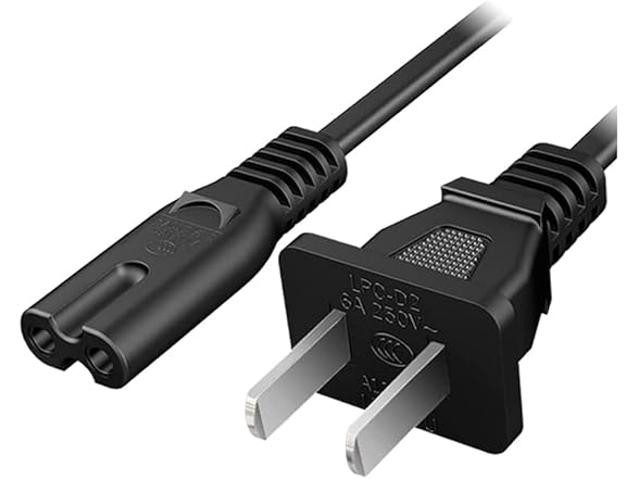 AC Power Cord - 5ft 2-Prong Cable