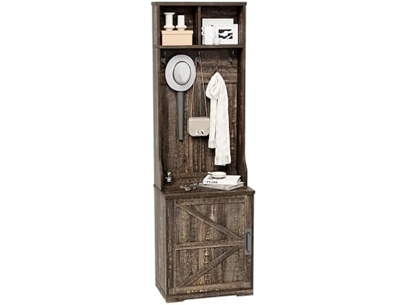 MOVECOM 77'' Farmhouse Hall Tree with Shoe Storage