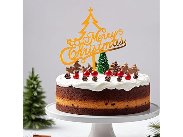 JIPSWL 1Pc Merry Christmas Cake Topper