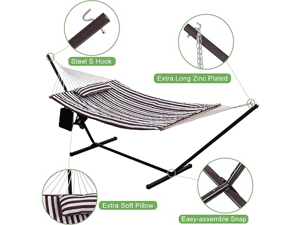 Lazy Daze Double Hammock w/ 12ft Steel Stand