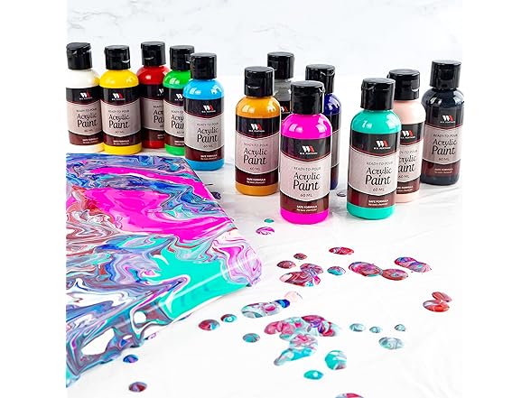 Ready To Pour Acrylic Pouring Paint Set, 12pc