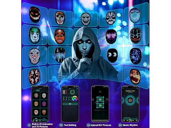 Halloween LED Face Transforming Mask