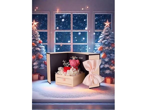 Preserved Red Rose Bear Love Necklace