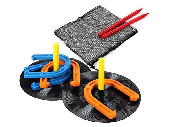 Win Outdoor Indoor Rubber Horseshoes Set