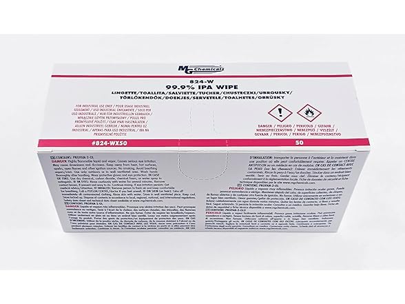 MG Chemicals 824-WX50 Alcohol Wipes