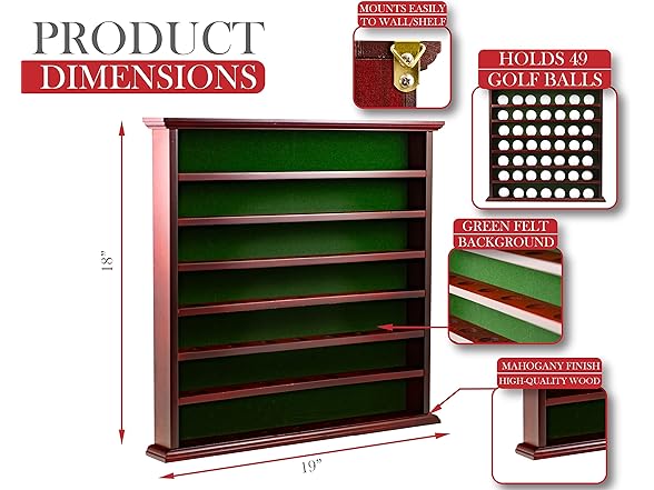 Clubhouse Collection Mahogany Golf Ball Display Cabinet