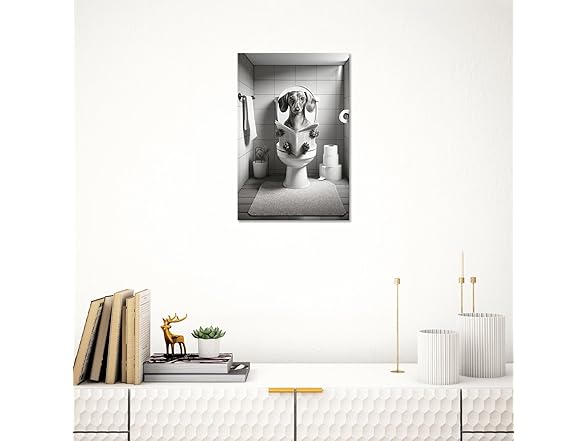 Funny Bathroom Dachshund Dog Wall Art