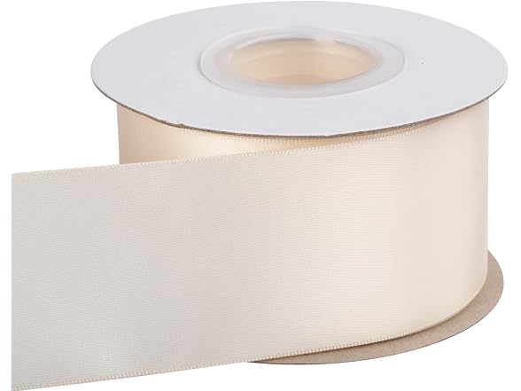2" Inch Double Faced Satin Ribbon Ivory