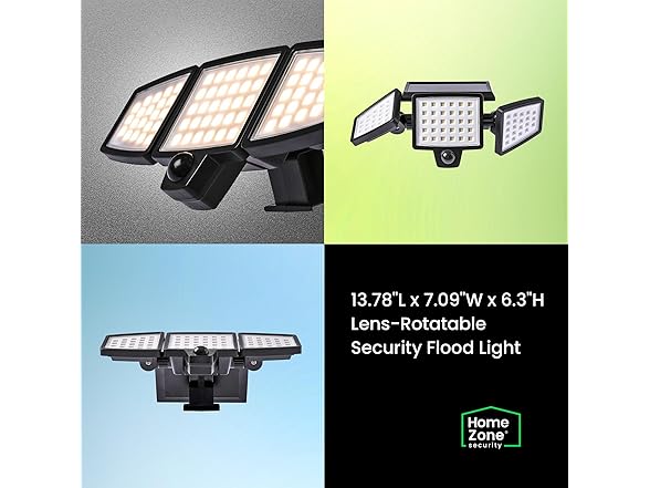 Home Zone 2PK Solar Triple Head Security Light