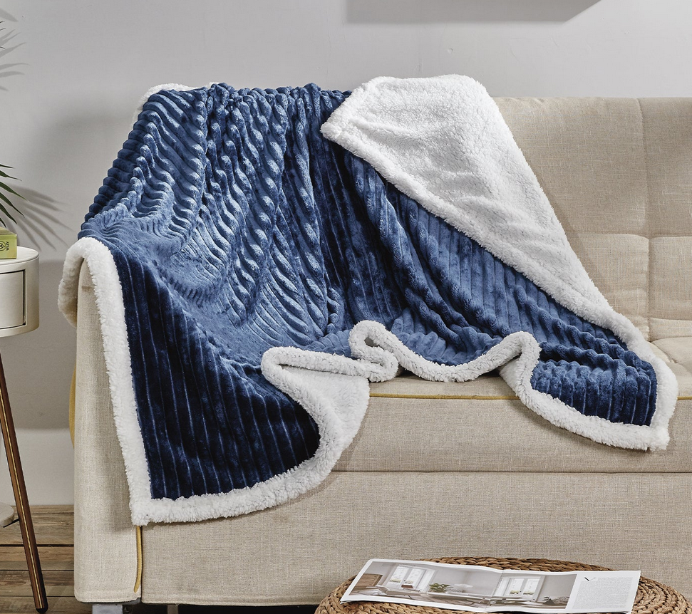 Ultra Soft Plush Corduroy Sherpa Blanket - Gallery 13