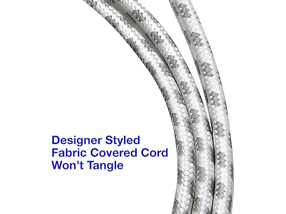 Clear Power 2pk 9ft 3 Outlet Fabric Indoor Ext Cord 16/2