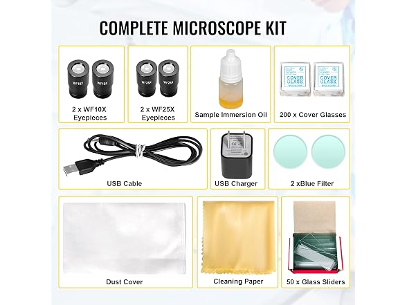 Binocular Compound Microscope, 40X-2500X