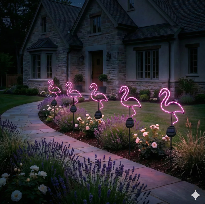 Touch Of ECO Solar Powered LED Garden Stake- Flamingo - Gallery 26