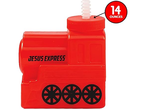 Fun Express 8 Pieces Railroad Cup with Straw, Holds 14 oz